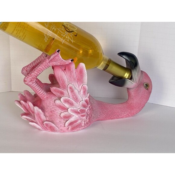 Flirty Flamingo Wine Bottle Holder Bar Table Shelf Decoration Beachy - Picture 12 of 12